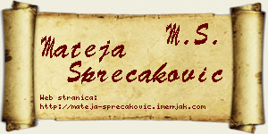 Mateja Sprečaković vizit kartica